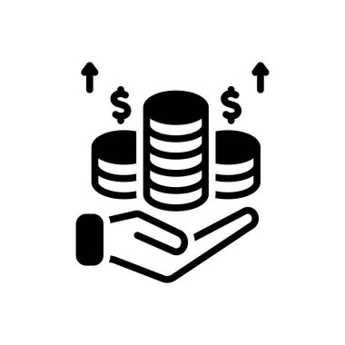 Gelir için siyah katı simge 