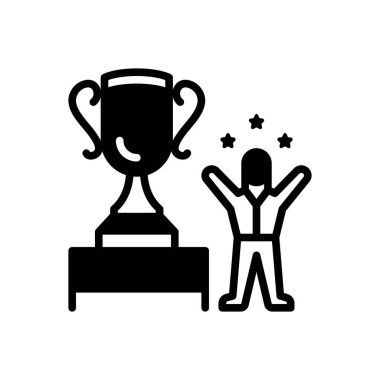 Başarı için siyah katı simge 