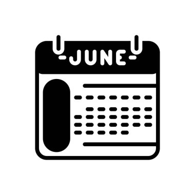 Black solid icon for calendar clipart