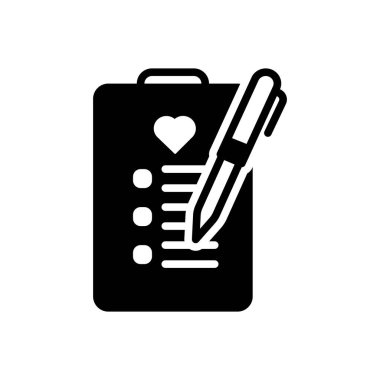 Dilekçe için siyah katı simge 