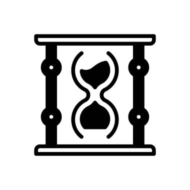 Kum saati için siyah katı simge 