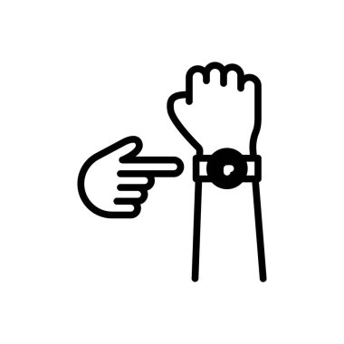 Black solid icon for punctuality  clipart