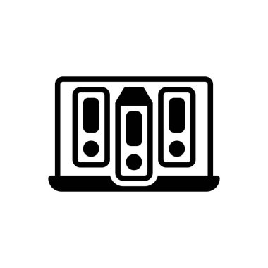 Veritabanı için siyah katı simge 