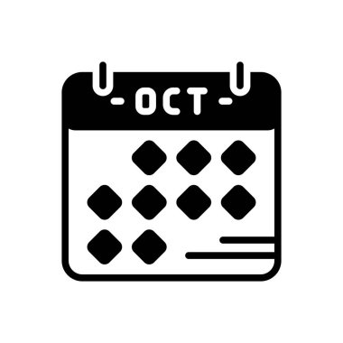 Black solid icon for october  clipart