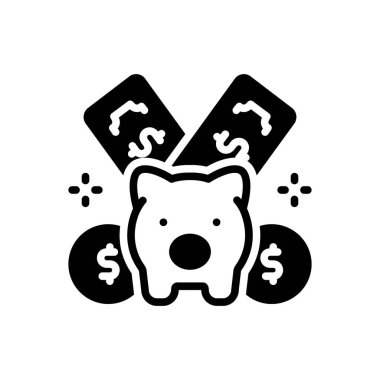 Para için siyah katı simge 