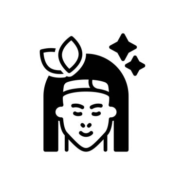 Güzellik için siyah katı simge 