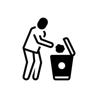 Black solid icon for dispose  clipart