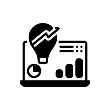 Black solid icon for insights from  clipart