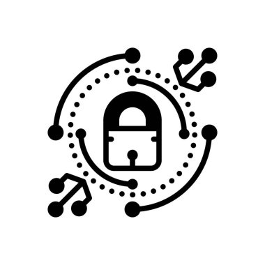 Güvenli bağlantı için siyah katı simge