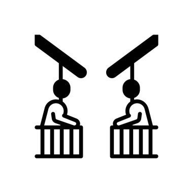 Black solid icon for neighborhood  clipart