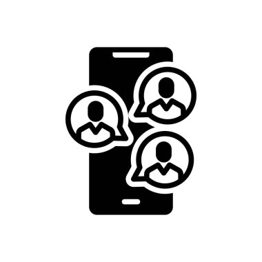 Sosyal grup için siyah katı simge 