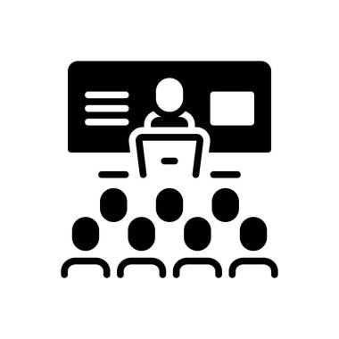 Seminer için siyah somut simge 