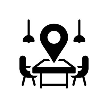 Buluşma noktası için siyah katı simge