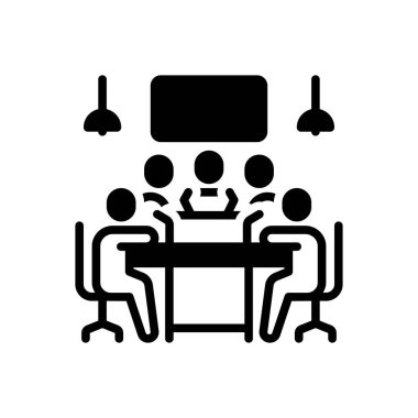 Konferans için siyah katı simge