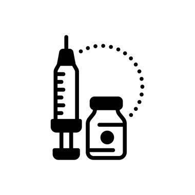 İğne için siyah katı simge