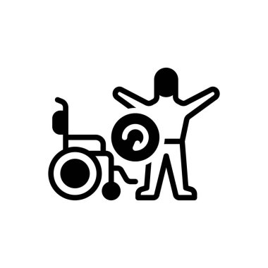 Black solid icon for recover  clipart