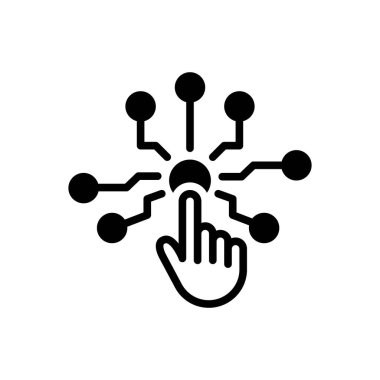 Bağlantı için siyah katı simge