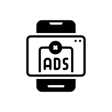 Black solid icon for advertising  clipart