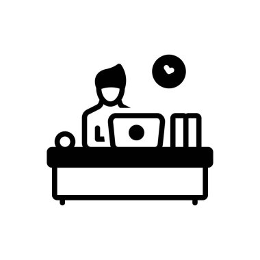 İş arkadaşı için siyah katı simge