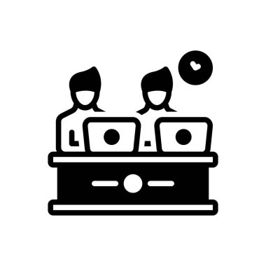 İş arkadaşı için siyah katı simge