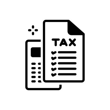 Vergi hesaplaması için siyah katı simge