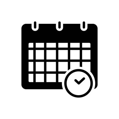 Zaman tablosu için siyah katı simge