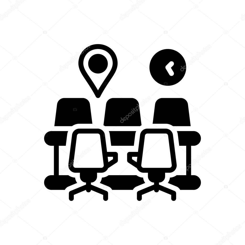 Black solid icon for meeting location