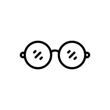 Gözlük için siyah çizgi simgesi 