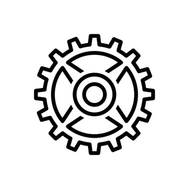 Çarklar için siyah çizgi simgesi 