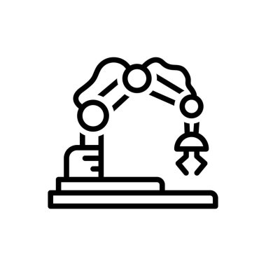 Robot kol için siyah çizgi simgesi 