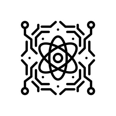 Kuantum için siyah çizgi simgesi 