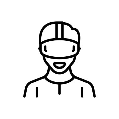 Sanal gerçeklik için siyah çizgi simgesi 