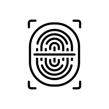 Biyometrik için siyah çizgi simgesi 