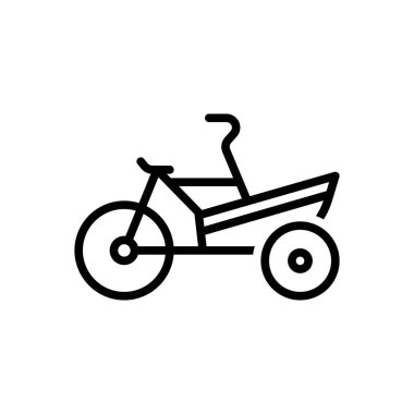 Kargo motoru için siyah çizgi simgesi