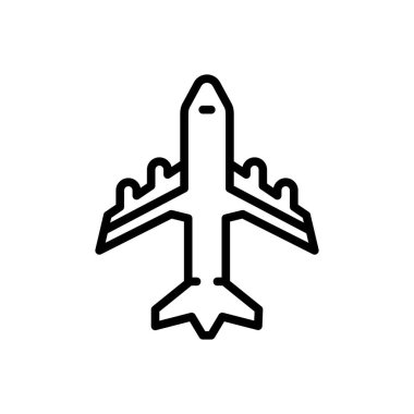 Uçak için siyah çizgi simgesi 