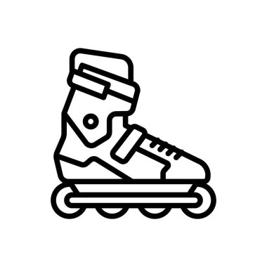 Paten kaymak için siyah çizgi simgesi 