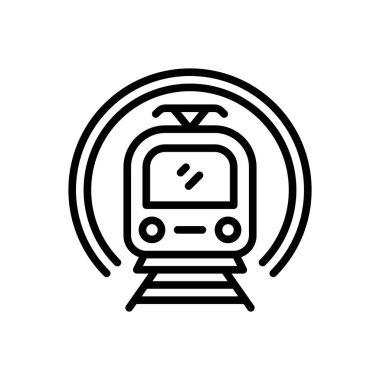 Tramvay için siyah çizgi simgesi