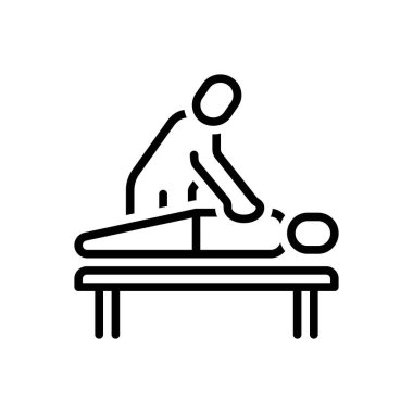 Terapi için siyah çizgi simgesi 