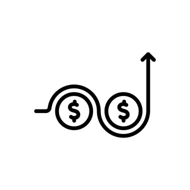 Maaş zammı için siyah çizgi simgesi 