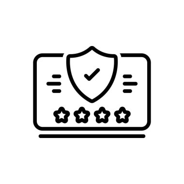 Mükemmellik için siyah çizgi simgesi 