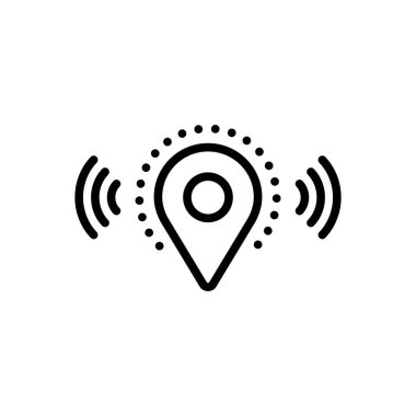 Canlı konum için siyah çizgi simgesi 