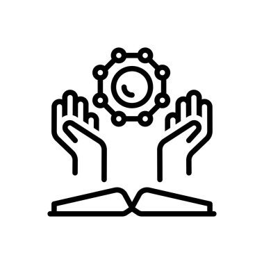 Maneviyat için siyah çizgi simgesi 