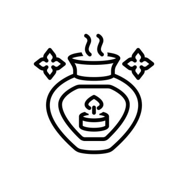Black line icon for aromatherapy 