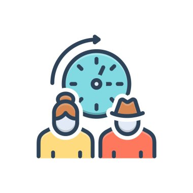 Ömür boyu renk illüstrasyon simgesi 