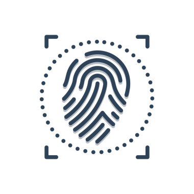 Biyometrik için renk illüstrasyon simgesi 