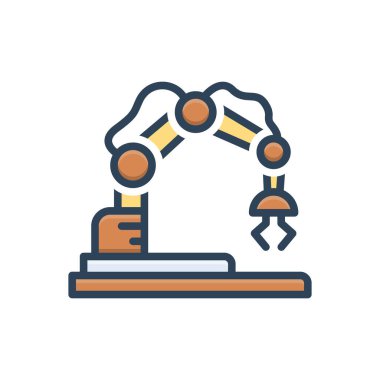 Robot kol için renk illüstrasyon simgesi