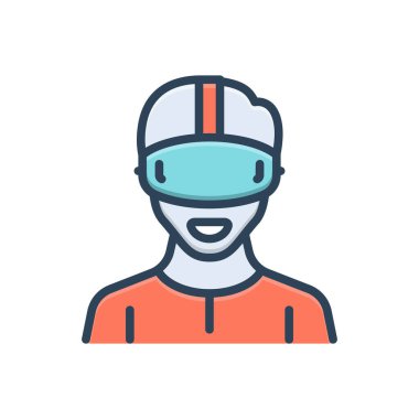 Sanal gerçeklik için renk resimleme simgesi