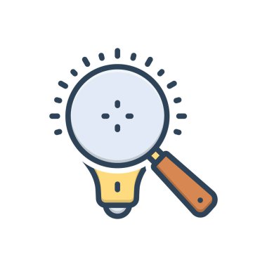 Arama fikri için renk illüstrasyon simgesi 