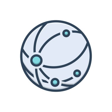 İnternet için renk illüstrasyon simgesi 