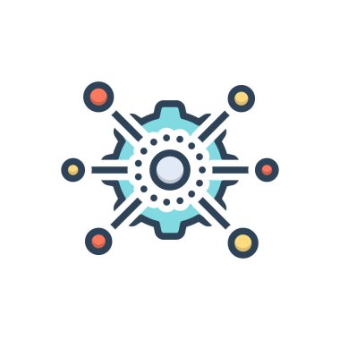 Ağ için renk illüstrasyon simgesi 